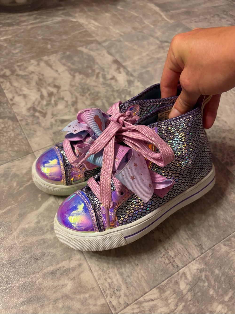 JoJo Siwa Iridescent Mermaid High-Top Sneakers with Bows
